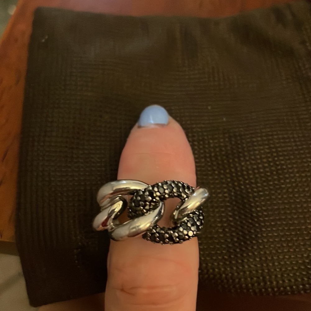 Swarovski silver marcasite ring size 8 - Picture 2 of 4